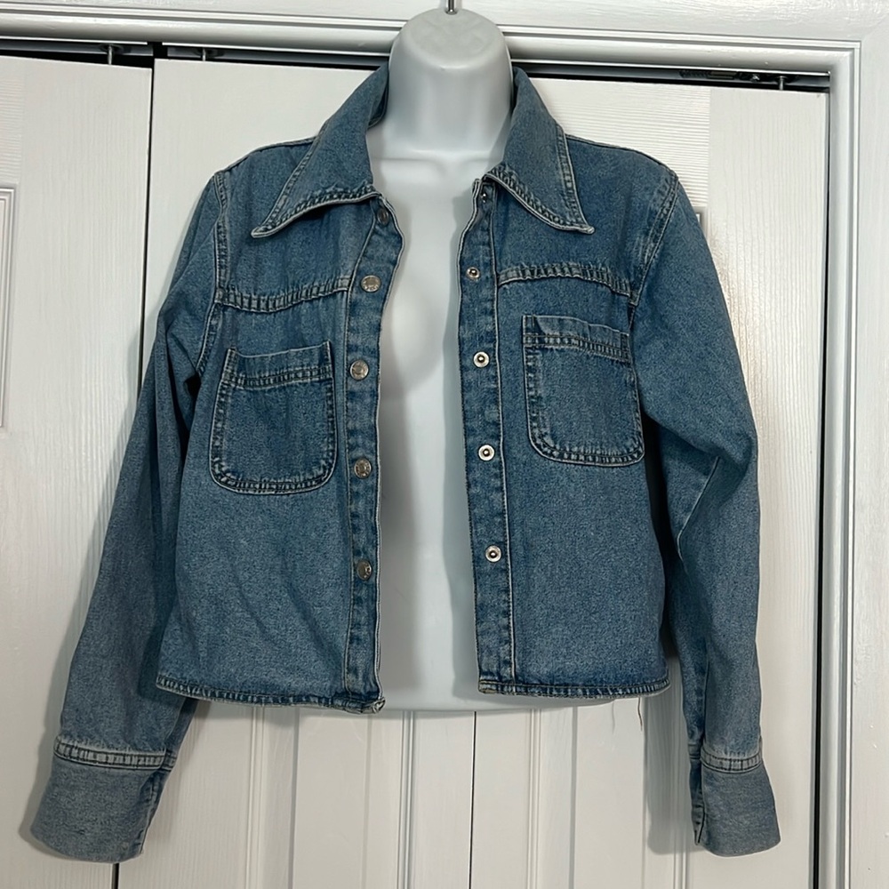 Vintage Express Bleus Denim Couture Jacket Size XS